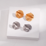 Round Pleated Earrings