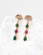 Radiant Zircon Teardrop Fan Earrings - Image 3