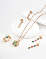 Radiant Zircon Teardrop Fan Earrings - Image 4