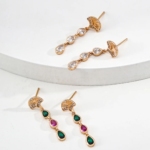 Radiant Zircon Teardrop Fan Earrings