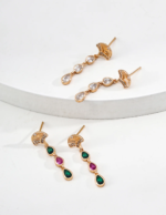 Radiant Zircon Teardrop Fan Earrings