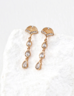 Radiant Zircon Teardrop Fan Earrings - Image 2