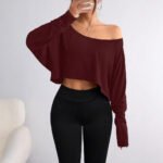 Womens Off Shoulder Loose Fit Tshirt - Image 3