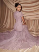 Elegant Pleated Hollow-Out Slim-Fit Dress - Image 5
