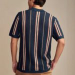 Mens Hollow Knitted Polo Shirt - Image 4
