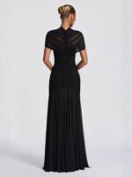 Elegant Pleated Hollow-Out Slim-Fit Dress - Image 4