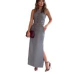 Womens Halter Vest High Waist Skirt Set - Image 5