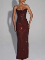 Sequin Sleeveless Evening Gown - Image 5