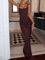 Womens Slim Fit Spaghetti Strap Bodycon Dress - Image 3