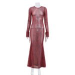 Red Leopard Print Fishtail Dress - Image 5