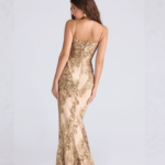 Floral Print Chiffon Mermaid Evening Gown - Image 2