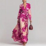 Floral Print Chiffon Maxi Dress