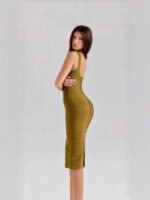 Womens U-Neck Bandage Bodycon Dress - Image 2