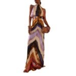 Womens Sleeveless Printed Long Dress - Image 5
