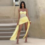 Women's solid-color plunging-neckline dress - Image 2