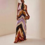 Womens Sleeveless Printed Long Dress