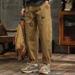 Mens Casual Cotton Cargo Pants