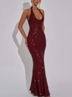 Womens Halter Neck Sleeveless Dress - Image 4