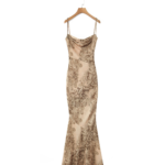 Floral Print Chiffon Mermaid Evening Gown - Image 3