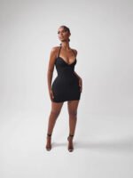 Sleeveless V-Neck Bodycon Dress - Image 2