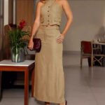 Womens Halter Vest High Waist Skirt Set - Image 4