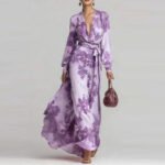 Floral Print Chiffon Maxi Dress - Image 4