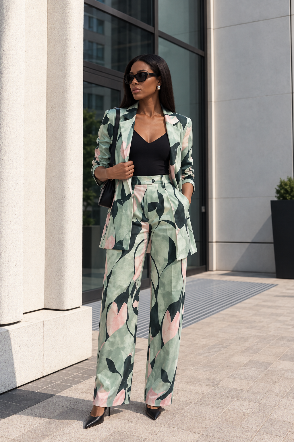 padded sage green closeup ELLE 14 (two-piece set) - Image 1
